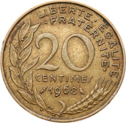 Fransa 20 Centimes 1968 ÇT YMP6565 - 1