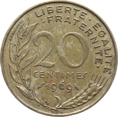 Fransa 20 Centimes 1969 ÇT YMP313 - 1