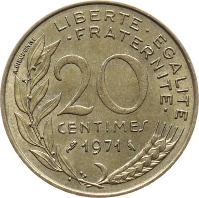 Fransa 20 Centimes 1971 ÇÇT YMP362 - 1