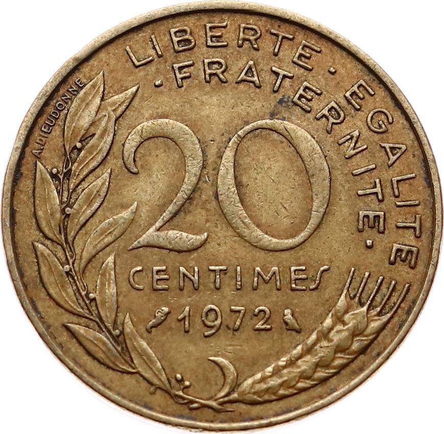 Fransa 20 Centimes 1972 ÇT YMP6563 - 1