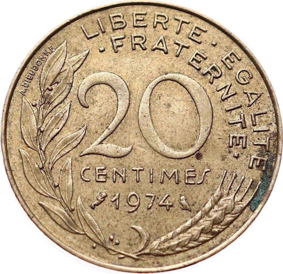 Fransa 20 Centimes 1974 ÇT+ YMP6571 - 1