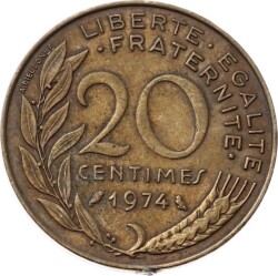 Fransa 20 Centimes 1974 ÇT+ YMP7323 - 1