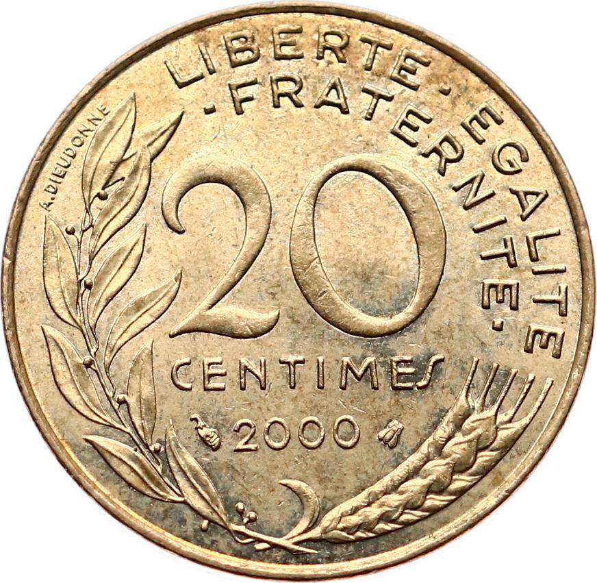 Fransa 20 Centimes 2000 ÇA YMP6562 - 1