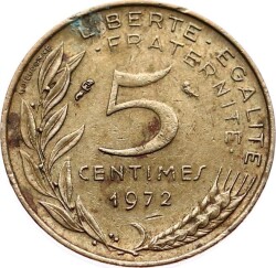 Fransa 5 Centimes 1972 ÇT YMP6528 - 1