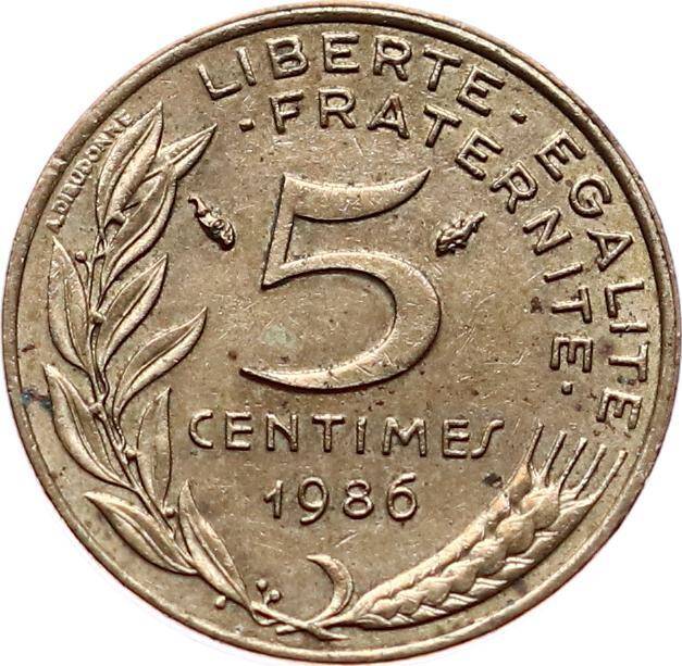 Fransa 5 Centimes 1986 ÇÇT YMP6493 - 1