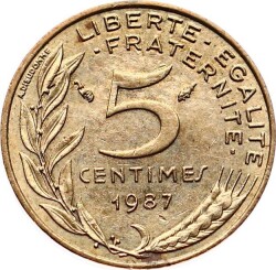 Fransa 5 Centimes 1987 ÇÇT YMP6501 - 1