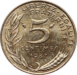 Fransa 5 Centimes 1987 ÇÇT+ YMP6527 - 1