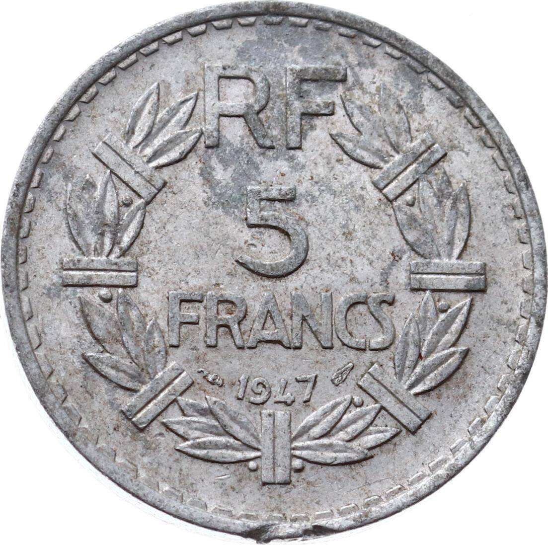 Fransa 5 Frank 1947 ÇT YMP8179 - 1