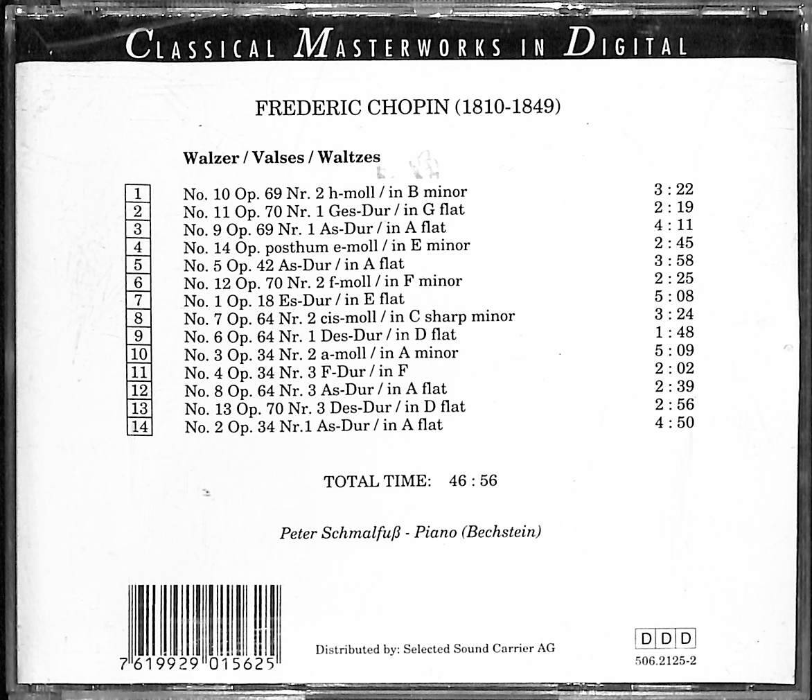 FREDERIC CHOPIN - WALZER/VALSES/WALTZES CD (İkinci El) CD3700 - 2