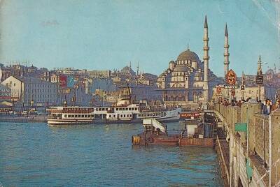 Galata Köprüsünden Bir Görünüm 1970ler Kartpostal KRT10434 - 1