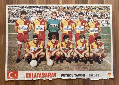 GALATASARAY FUTBOL TAKIMI 1981-82 ULTRA DEV BOY KARTPOSTAL (70X50cm) KRT17538 - 1