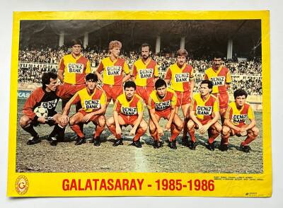 Galatasaray Oyuncu Kadrosu 1985 - 1986 Kartpostal KRT11117 - 1