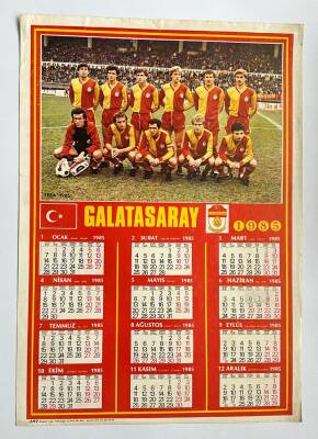 Galatasaray Oyuncu Kadrosu Ve 1985 Takvimi Kartpostal KRT11122 - 1