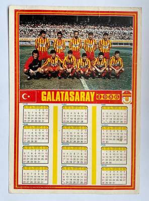 Galatasaray Oyuncu Kadrosu Ve 1986 Takvimi Kartpostal KRT11125 - 1