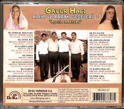 Gavur Hacı *Alem Ve Barak Geceleri 2* ( İkinci El ) CD Müzik CD1807 - 2