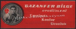 Gazanfer Bilge Otobüsleri 1962 Yılı Otobüs Bileti PYB2888 - 1