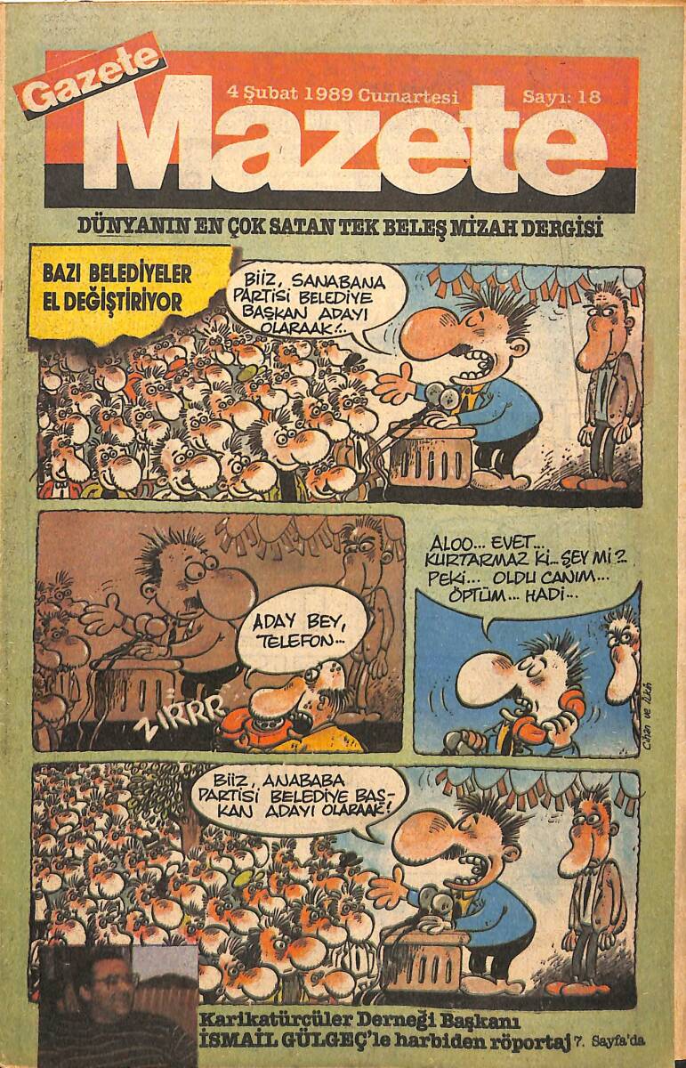 Gazete Mazete Mizah Dergisi / Sayı 18 / 4 Şubat 1989 NDR89893 - 1