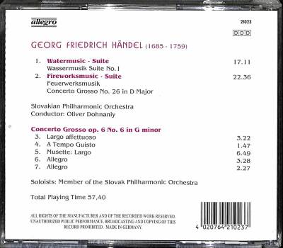 Georg F. Handel CD (108.5) CD3336 - 2