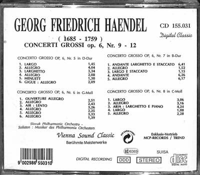 Georg Friedrich Haendel op. 6, Nr. 9-12 CD (108.5) CD3364 - 2