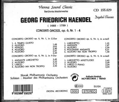 Georg Friedrich Haendel Op.6 Nr.1-4 CD Müzik (CD Sıfırdır) CD2853 - 8