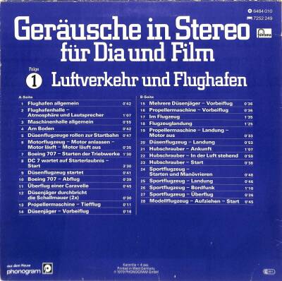 Geräusche In Stereo Für Dia Und Film - Folge 1 - Luftverkehr Und Flughafen 1979 LP (109) PLK17541 - 2