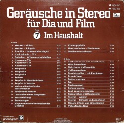 Geräusche In Stereo Für Dia Und Film - Folge 7 - Im Haushalt 1979 LP (108) PLK17505 - 2