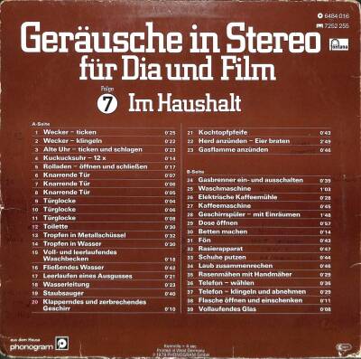 Geräusche In Stereo Für Dia Und Film - Folge 7 - Im Haushalt 1979 LP (108) PLK17505 - 2