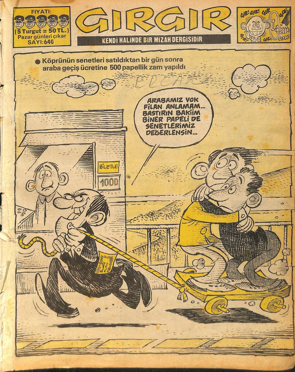 Gırgır Mizah Dergisi 9 Aralık 1984 Sayı : 640 NDR90598 - 1