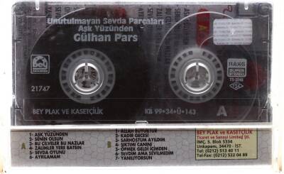 Gülhan Pars *Aşk Yüzünden* Kaset KST8295 - 2