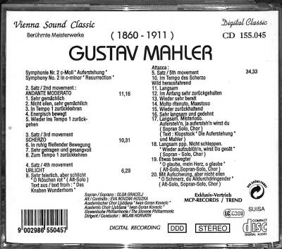 Gustav Mahler Smphonie No2 (CD Sıfırdır) CD22854 - 8