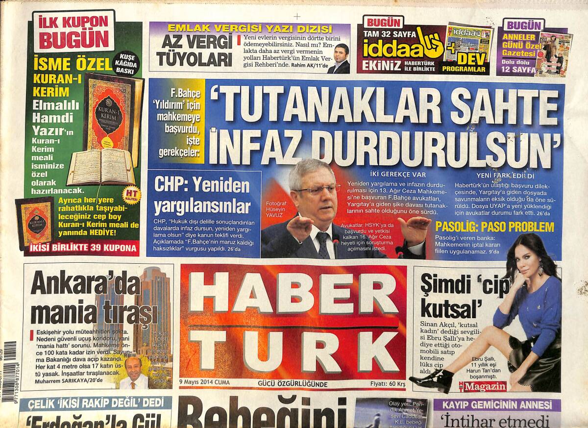 Habertürk Gazetesi 9 Mayıs 2014 - Gürsel Tekin : CHP Genel Sekreteri - Almanya'nın Tehcir Rolü GZ153886 - 1