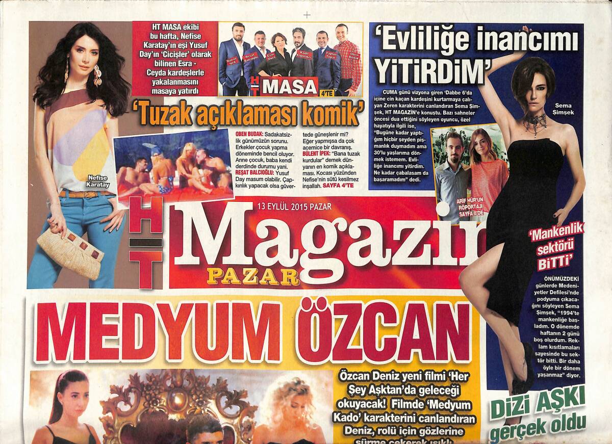 Habertürk Gazetesi Magazin Eki 13 Eylül 2015 - Anna'nın Tatil Tercihi Bodrum - Medyum Özcan Deniz GZ153908 - 1