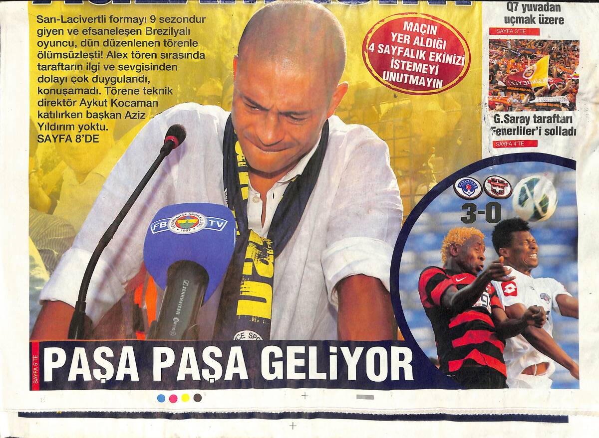 Habertürk Gazetesi Spor Eki 16 Eylül 2012 - Alex Yoğurtçu Parkında Heykelinin Açılış Töreninde Gözyaşlarını Tutamadı GZ153813 - 2