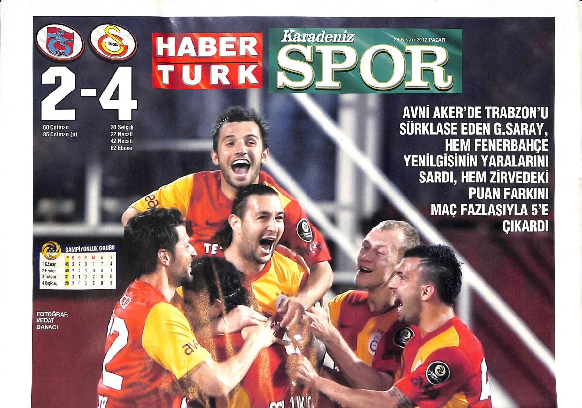 Habertürk Gazetesi Spor Eki 29 Nisan 2012 - Avni Aker Fatih'i - Terim Sıkıntıda GZ153801 - 1