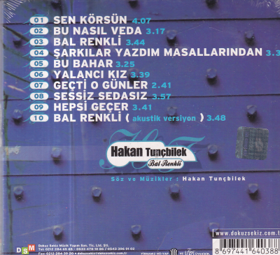 Hakan Tunçbilek - Bal Renkli (Sıfır Ürün) CD Müzik CD1416 - 2