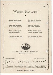 Halk Türküsü Muhayyer - Karşıda Kara Yonca Nota Kitapçığı EFM1985 - 2