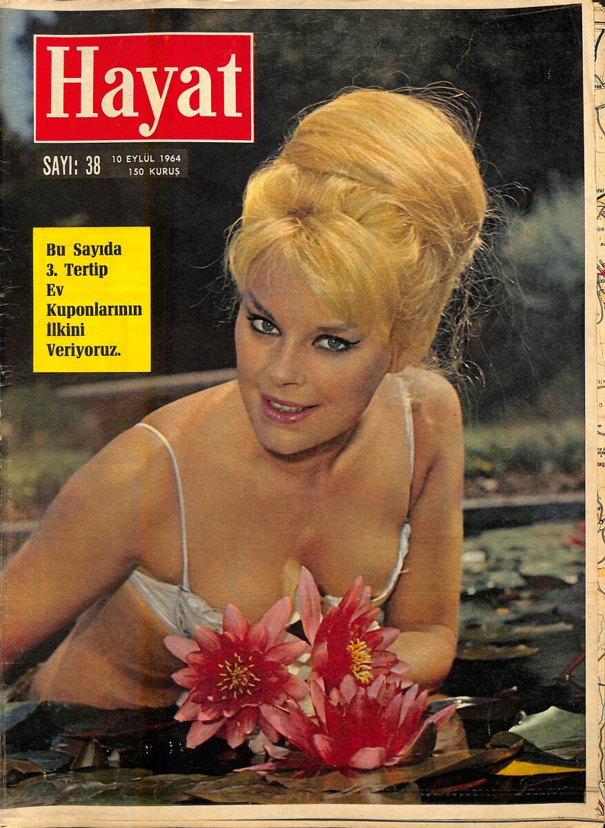 HAYAT DERGİSİ 10 Eylül 1964 Sayı:38 - Kapak:Elka Sommer - Almanya'daki Türk İşçilerin Seyyar Bir Camisi Var - İki Taraf Hesabına Nasıl Casusluk Ettim! NDR88625 - 1