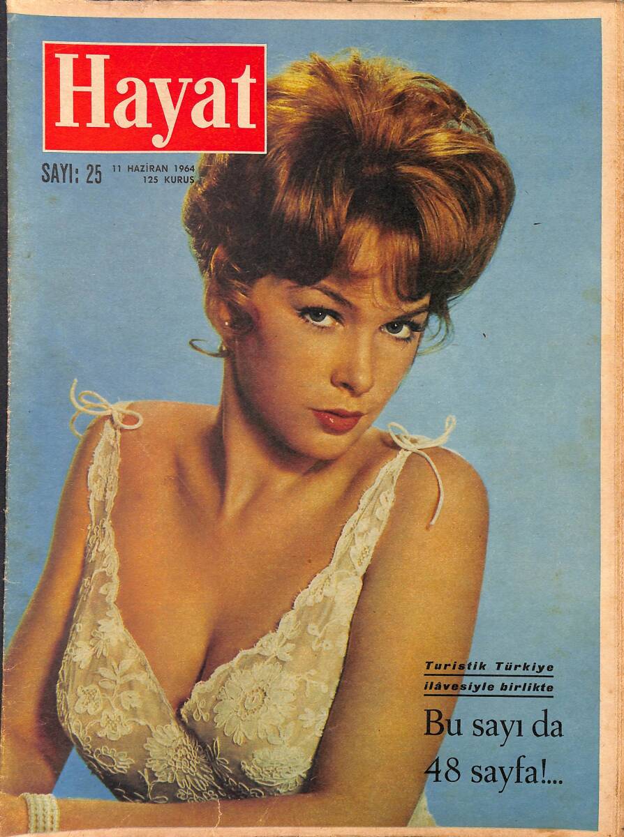 HAYAT Dergisi 11 Haziran 1964 Sayı: 25 - Kapak: Stella Stevens - Ragıp Gümüşpala Vefat Etti - Sinan Korle'nin Tabloları Birleşmiş Milletlerde NDR88990 - 1