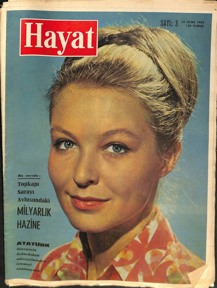 HAYAT DERGİSİ 14 Ocak 1965 - Kapak: Marina Vlady, Dehşet Şehri New York, Atatürk İlavesi NDR88398 - 1