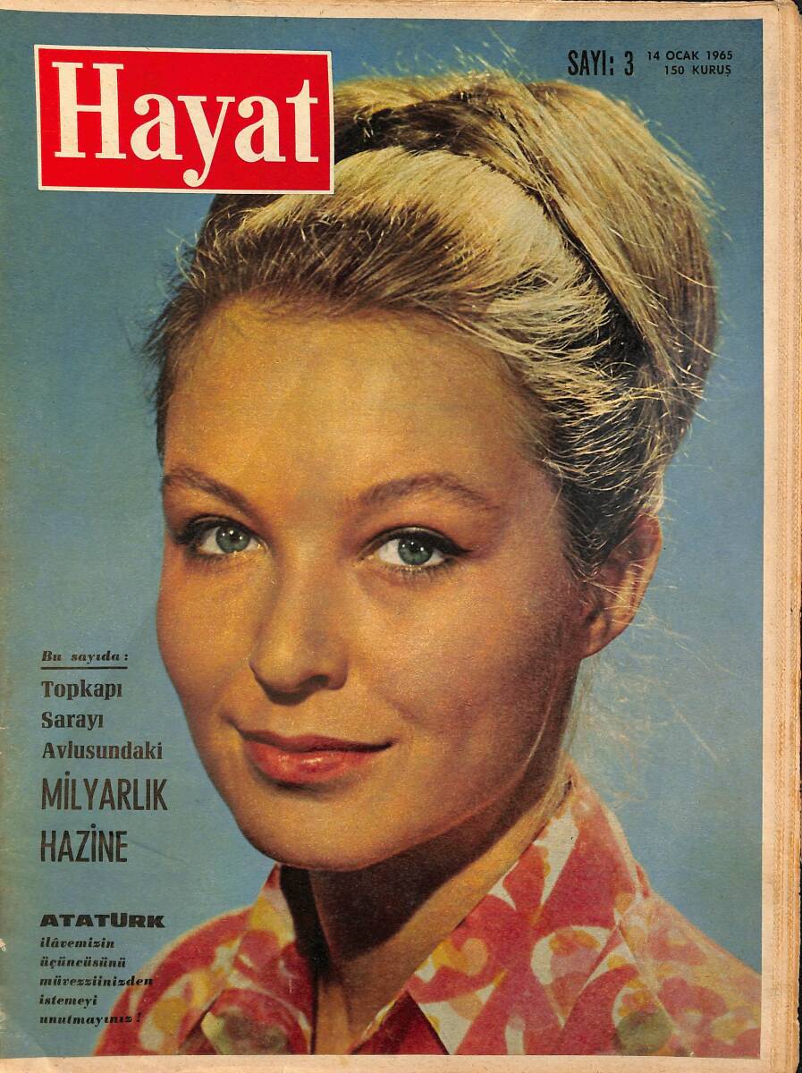 HAYAT Dergisi 14 Ocak 1965 Sayı: 3 - Kapak: Marina Vlady - Bayan Willy Brandt Evinde - Büyük Sophia NDR88998 - 1