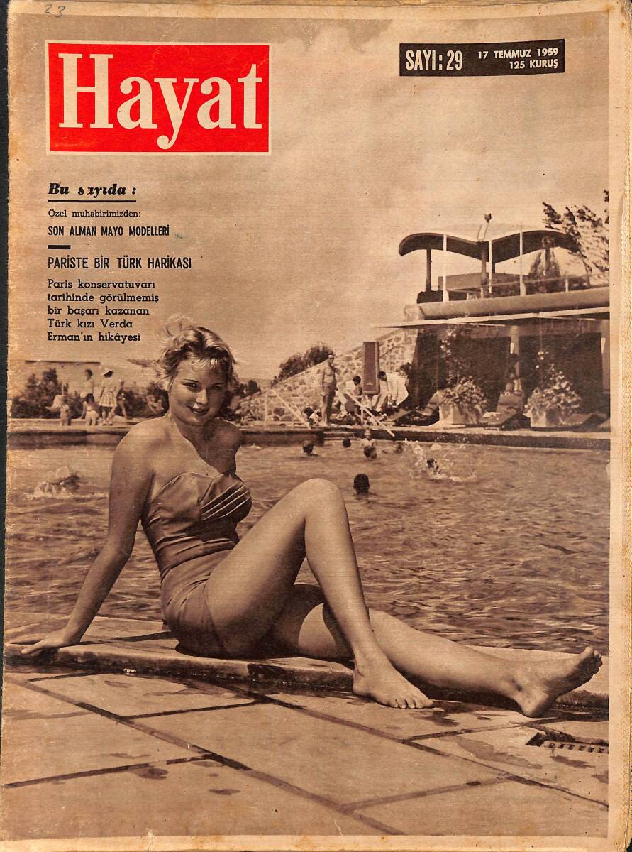 HAYAT DERGİSİ 17 Temmuz 1959 Sayı: 29 - Kapak: Hiltonda Yaz - Paris'te Bir Türk Harikası NDR89246 - 1