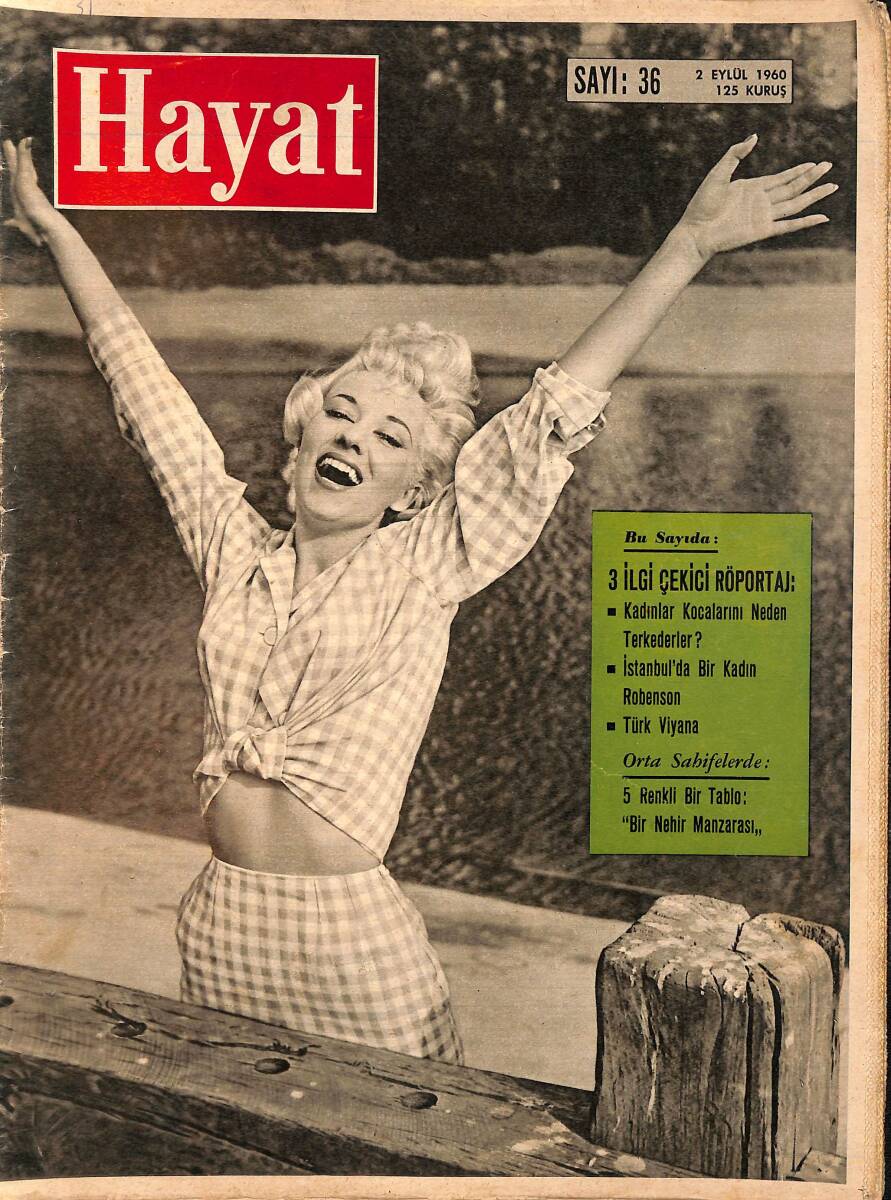 HAYAT DERGİSİ 2 Eylül 1960 Sayı: 36 - Kapak: Carole Lesley - Von Papen'in Türkiye Hatıraları - Türk Viyana NDR88938 - 1