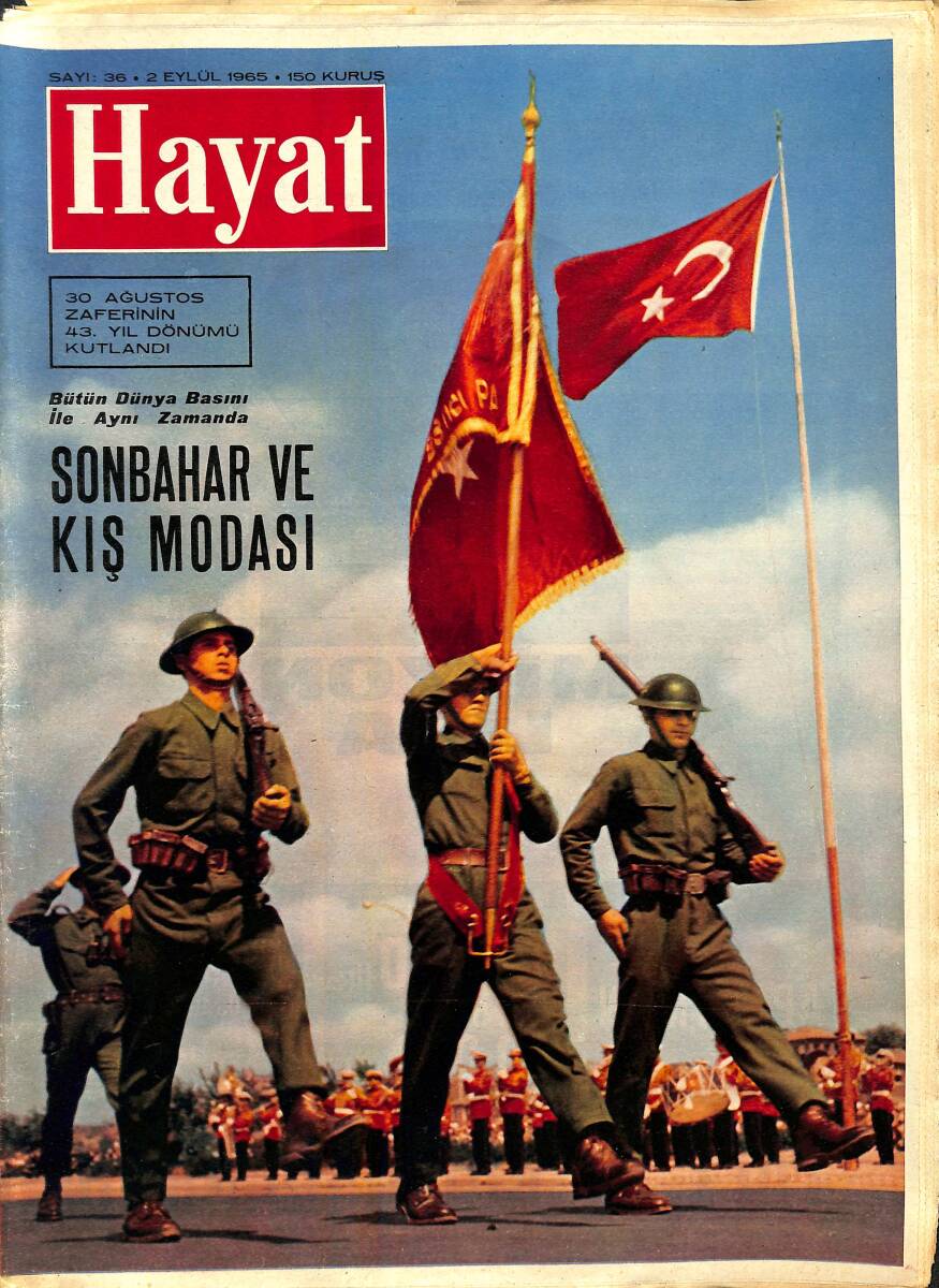 HAYAT DERGİSİ 2 Eylül 1965 Sayı: 36 Kapak: Sancak - İstanbul'un 10 Güzel Kadını - Muhammed Ali Clay Konuştu: Dövmedik Boksör Bırakmayacağım NDR88461 - 1