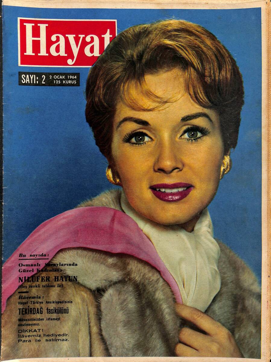 HAYAT DERGİSİ 2 Ocak 1964 Sayı: 2 - Kapak: Debbie Reynolds - Sanat Uğruna Unvanlarını Terkedenler: Prenses Süreyya NDR88928 - 1