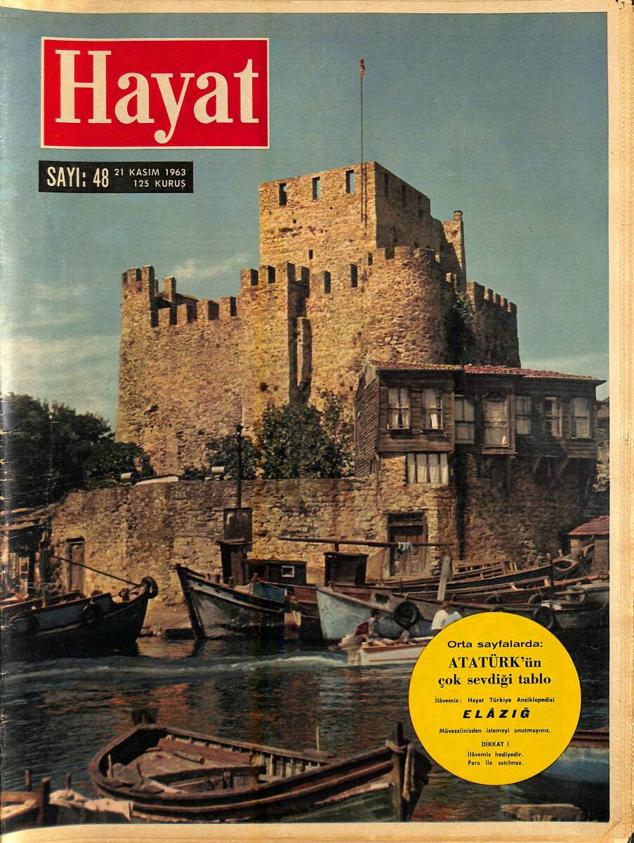 HAYAT DERGİSİ 21 Kasım 1963 Sayı: 48 - Kapak: Elazığ, Atatürk'ün Çok Sevdiği Tablo, Elsa Maxwell'in Dünyası NDR88429 - 1