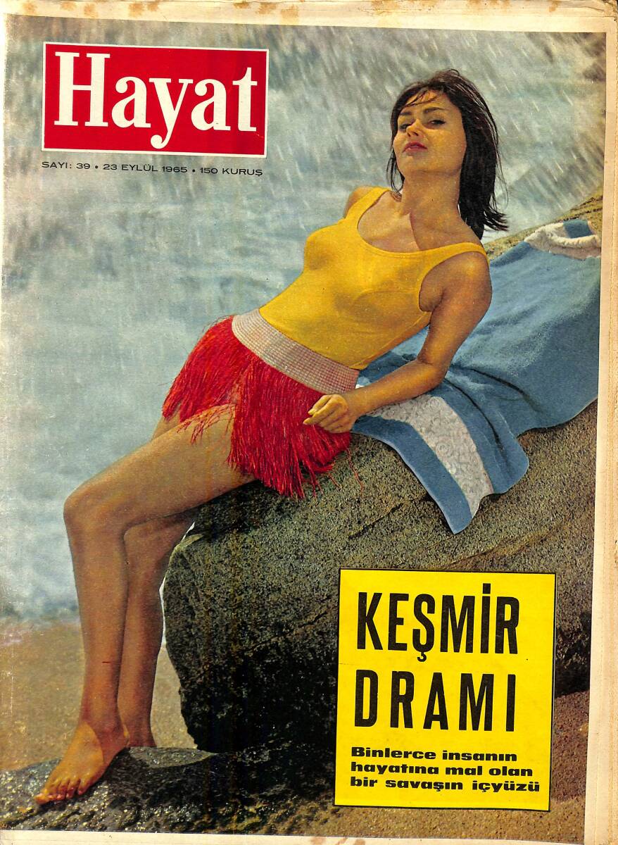 HAYAT DERGİSİ 23 Eylül 1965 Sayı: 39 Kapak: Marisa Kingpeth - Şahane Bir Hayatta Gözü Olan Yıldız: Urssulla Andress NDR88457 - 1