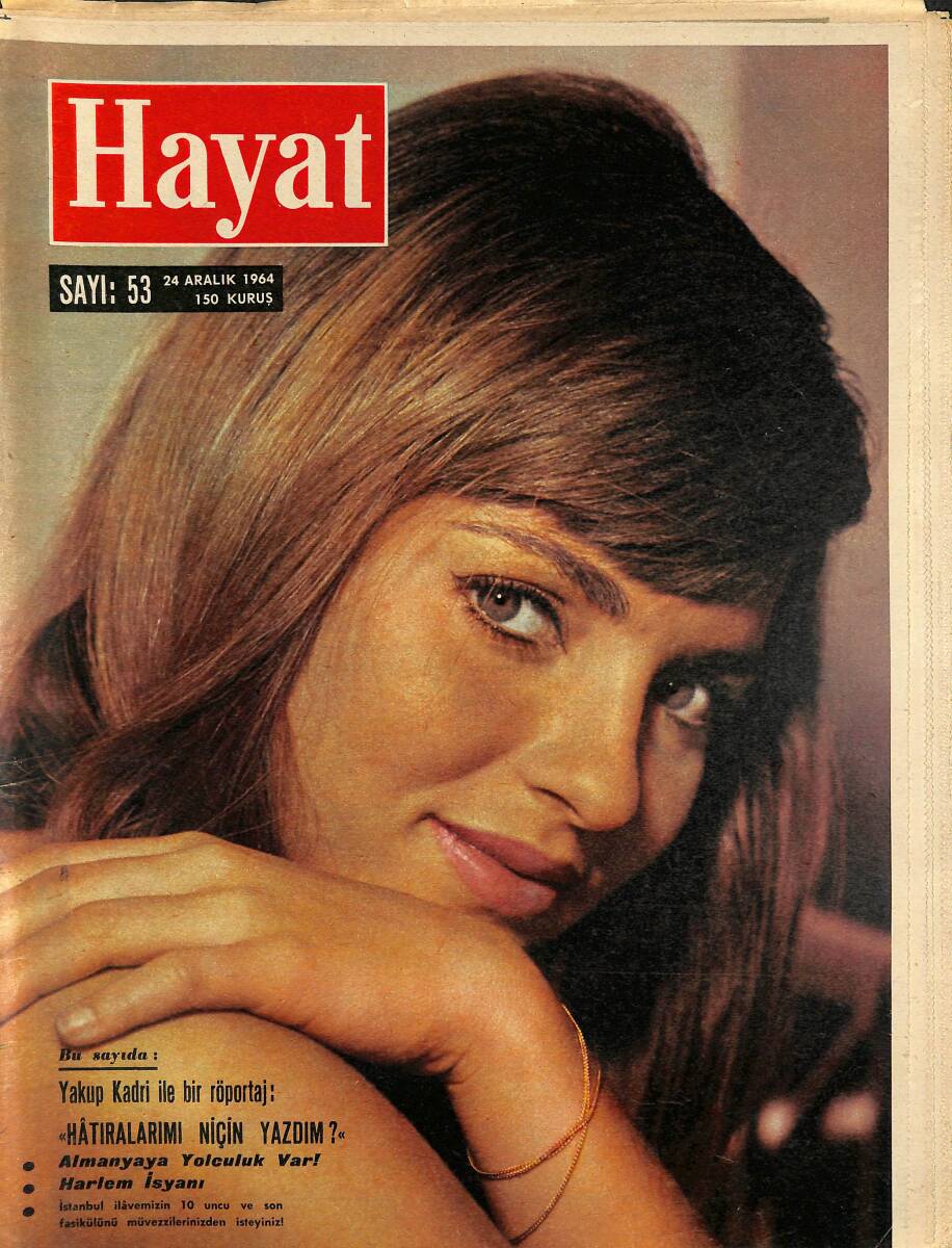HAYAT Dergisi 24 Aralık 1964 Sayı : 53 - Kapak : Christa Lang - Ali Sami Yen Stadında Panik ! NDR88768 - 1