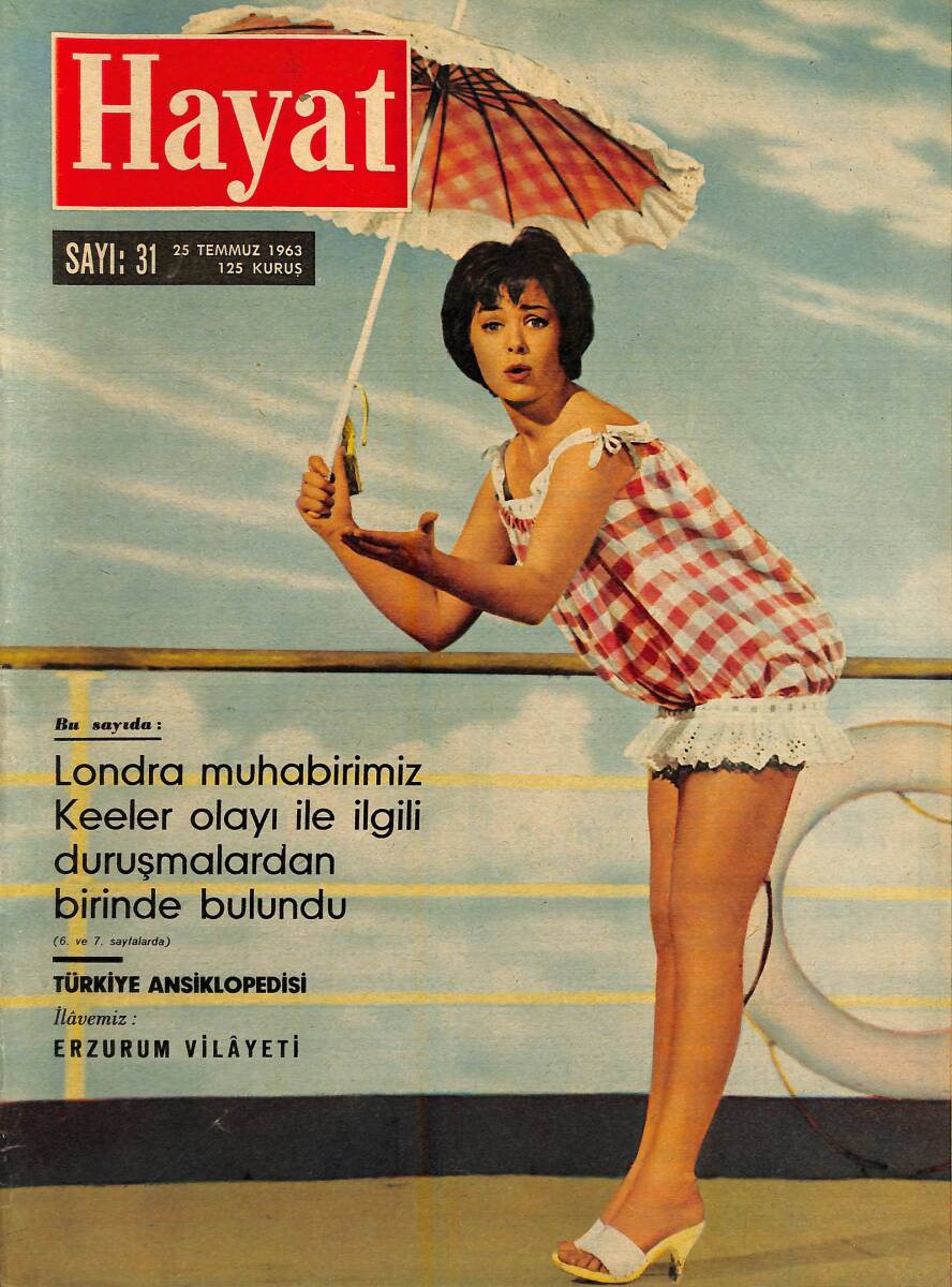 HAYAT DERGİSİ 25 Temmuz 1963 Sayı: 31 Kapak: Peggy Cummings - Londra'dan Haberler - Erzurum Vilayeti NDR88530 - 1