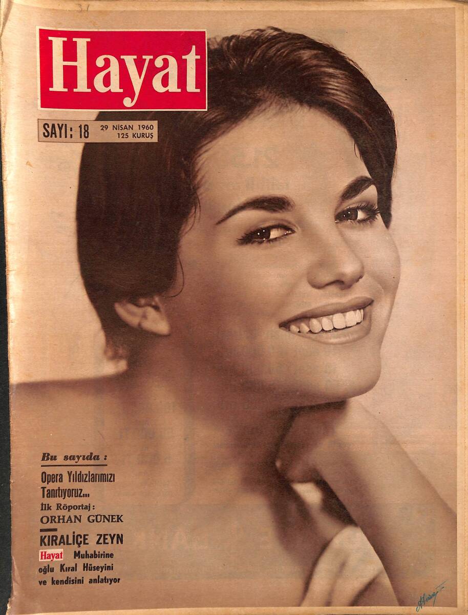 HAYAT DERGİSİ 29 Nisan 1960 Sayı: 18 - Kapak: Claudia Cardinale - Margaret'in Balayı Yatı - Ürdün Kral Ailesi İstanbul'da NDR88967 - 1