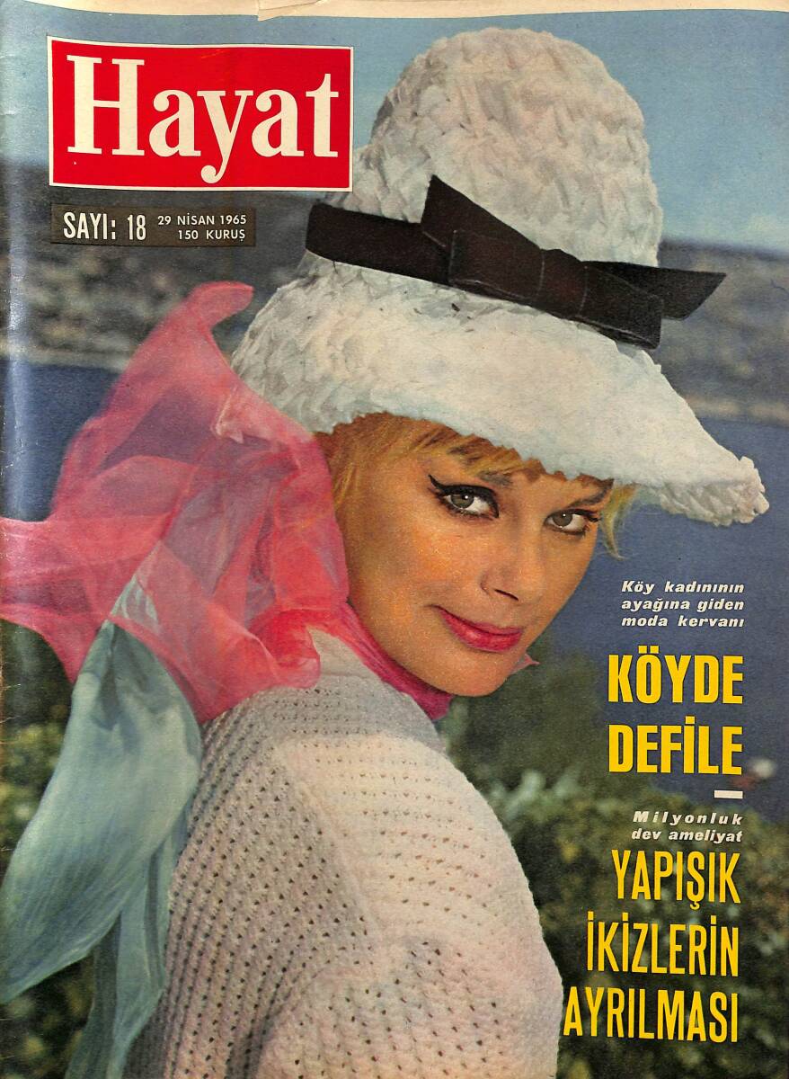 HAYAT DERGİSİ 29 Nisan 1965 Sayı: 18 - Kapak :Elke Sommer - Yapışık İkizlerin Ayrılması - Köyde Defile! NDR88637 - 1